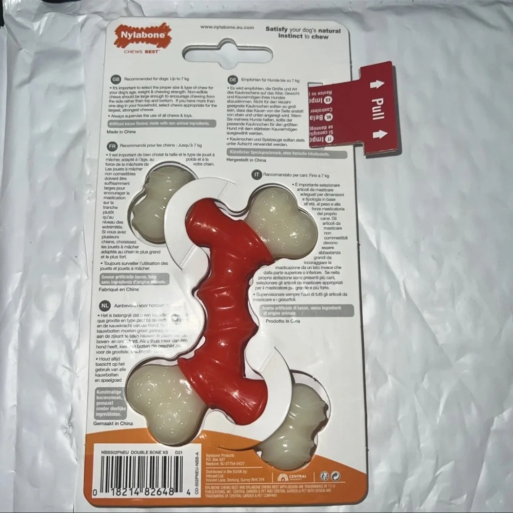 2 Different Nylabone Chews for Xs Dogs Bacon Flavor  See Details For Specifics